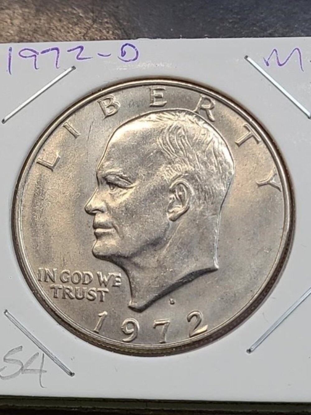 1972-D Eisenhower Dollar.. Uncirculated.. In Capsule